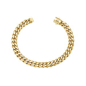 14K Vergoldete Diamant-Gliederkette für Männer Titan-Stahl Matt Verschluss Schlankes Design JMSB - Product Image 6