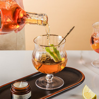 Verre à brandy en verre à bord doré 210 ml 300 ml, verre à cognac tulipe, verre à dégustation de whisky sur pied – Vente en gros