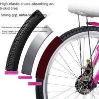 Vélo tout-terrain 26 pouces avec cadre en acier haute teneur en carbone, pneus antidérapants, système de freinage double, selle confortable, panier, 6 vitesses, pédales à plateforme