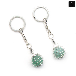 Portachiavi con <span class=keywords><strong>Sfera</strong></span> di Cristallo Lucidato Inciso per Guarigione, Ciondolo Rimovibile per Borsa con Ametista, Portafortuna per Regalo Festivo - Product Image 4