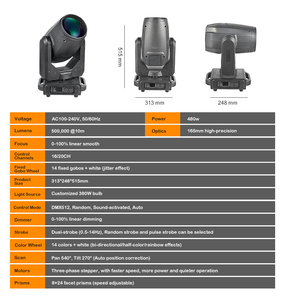 Đèn Beam di động, đèn Disco Lyres <span class=keywords><strong>v</strong></span>ới lăng kính phát sáng ấm áp, hiệu ứng cầu <span class=keywords><strong>v</strong></span>ồng, đèn sân khấu DJ di động - Product Image 6