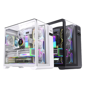 Микро ATX <span class=keywords><strong>ITX</strong></span> Mid <span class=keywords><strong>Tower</strong></span> PC чехол с панорамным закаленным стеклом Передняя и боковая панель USB3.0 порт мини классный стиль с вентилятором в черно-белом цвете - Product Image 6