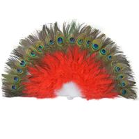 Éventails à main en bambou et plumes personnalisés avec technique de couture pour l'artisanat et les cadeaux faits main