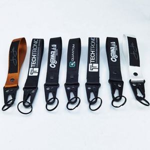 Short Wrist Strap <b>Key</b> <b>Chain</b> Lanyards Carabiner Custom Logo Polyester With Printing Logo Wholesale Promotional Carabiner Keychain - Product Image 4
