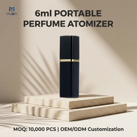 Flacon vaporisateur de parfum carré noir de luxe personnalisé de 6 ml, mini vaporisateur de voyage portable rechargeable pour l'emballage de parfums
