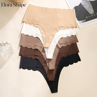 Tanga de Cintura Alta sin Costuras con Control de Abdomen, Compresión Invisible, Ropa Interior Moldeadora, Suave y Transpirable para Mujer