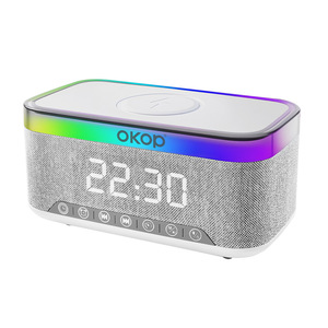 OKOP559 Reloj <span class=keywords><strong>Despertador</strong></span> con Carga Inalámbrica de 15W, Luz Ambiental RGB, Altavoz con Ruido Blanco para <span class=keywords><strong>Computadora</strong></span>, Teléfono Móvil y Hogar - Product Image 6