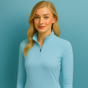 China Wholesale Customize Collared Half Zip Collar <b>Long</b> Performance Gym Golf Sleeve Solid Slimming Women Quarter-Zip <b>Sweatshirt</b> - Product Image 4