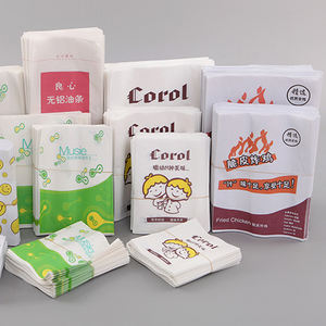 Sacs en papier blancs enduits de cire résistants à la graisse, de qualité alimentaire, avec logo personnalisé en flexographie - Product Image 1