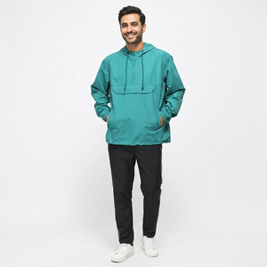 Streetwear personnalisé pour hommes, veste à capuche en toile à col montant et coupe-vent chauds d'automne à la mode décontractée - Product Image 1