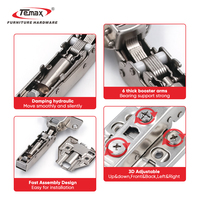 Temax Vente Chaude Hydraulique 3D Réglable Soft Close Charnières Charnières De Porte D'armoire Pour Les Raccords De Meubles De Cuisine