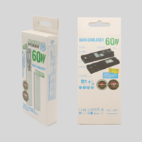 Câble de données USB Type-C vers Type-C 6-en-1 à charge rapide 65W 5A, kit adaptateur multifonctionnel avec matériau en bois pour le voyage