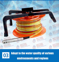 30m 50m 100m 150m 200m 300m 500m Support en métal Règle en acier Portable Meter Tape Jauge de niveau d'eau Indicateur de profondeur