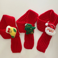 Nouvelle Tendance Noël Hiver Écharpe Tricotée Coupe-Vent pour Chien et Chat avec Décoration Mignonne Père Noël Renne Sapin