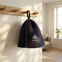 Chapeau de Sauna en Feutre 100% Laine Brodé sur Mesure de Luxe, Doux, avec Cintre pour la Protection du Cuir Chevelu et Anti-Surchauffe pour Bain de Vapeur - Vente en Gros