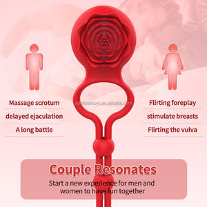 Free Size Penis Ring <strong>Male</strong> Couple Sex <strong>Toy</strong> Rose Clitoris Vibrator 10 Vibrations Cock Rings Vibrator for Men - Product Image 3