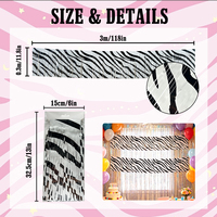 Bannière rideau à franges en feuille d'aluminium à imprimé animal, toile de fond en guirlande métallique pour décorations de fête d'anniversaire, vente en gros personnalisée