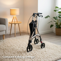 Déambulateur à trois roues en acier carbone pour personnes âgées, léger, durable, aide à la mobilité, rangement facile, voyage sécurisé, utilisation hospitalière, classe I