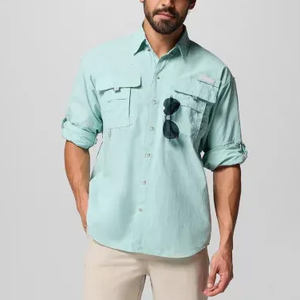 Rashguard réfléchissant avec logo, masque à capuche SPF, design Fly, personnalisez votre propre chemise de pêche boutonnée à imprimé camouflage Redfish Fish. - Product Image 2