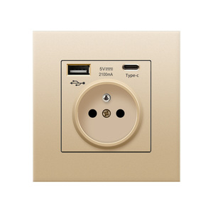 EU PC tường ổ cắm với USB Type-C Thiết bị chuyển mạch sứ Home ổ cắm trong nhựa <span class=keywords><strong>16A</strong></span> Đánh giá hiện tại - Product Image 6