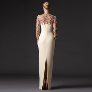OUDINA 2026 Nuovo Elegante <span class=keywords><strong>Abito</strong></span> da Sera Lungo con Strass e Perline, <span class=keywords><strong>Maniche</strong></span> <span class=keywords><strong>Lunghe</strong></span>, Taglia 3XL, Vestito Maxi Plus Size - Product Image 2