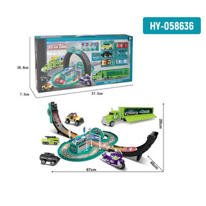 Set Giocattolo Parcheggio Auto Deformabile in Lega con 6 Auto e 1 Trattore - Temi Polizia/Ingegneria/Salvataggio/Auto da Corsa - Product Image 5