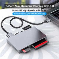 USB 3.0 Kart Okuyucu CF SD MS XD TF 5'i 1 Arada Canon Nikon Sony Fujifilm Olympus Kamera GoPro Yüksek Hızlı Hafıza Kartı Adaptörü