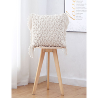 Housse de coussin en macramé bohème tissée, fermeture à cordon, polyester/coton écologique pour la décoration de la maison