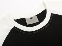 T-shirt à manches courtes unisexe personnalisé avec logo, style hip-hop, sérigraphie, épaules tombantes, col rond, empiècements raglan, coton élasthanne, coupe classique