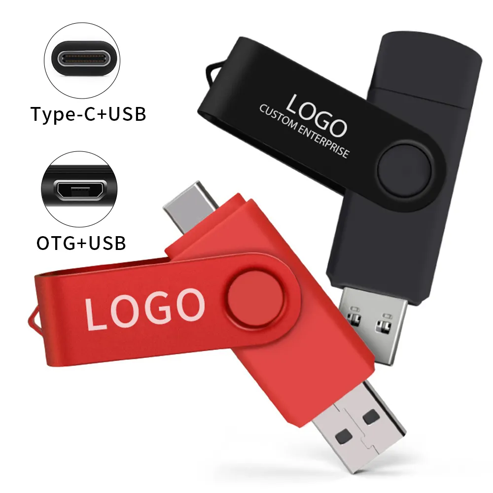 Otg Flash Drive USB, Flash drive otg kunci tipe-c 4GB 8GB 16GB 32GB 64GB 128GB USB 3.0 stik disk kartu Pen Drive otg