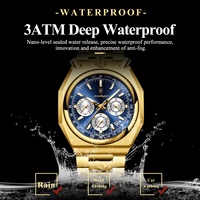 Montre-bracelet de luxe pour homme, tendance, lumineuse, date, acier inoxydable, chronographe, montre à quartz de haute qualité pour homme