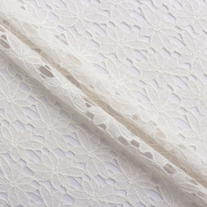 סיטונאי לבן ניילון גדיל כותנה פרחוני רקמת תחרה בד עבור גברת שמלה - Product Image 5