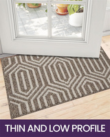 Tapis d'entrée antidérapant en polypropylène durable à boucles tuftées, anti-salissures, lavable, adapté aux animaux domestiques, pour intérieur