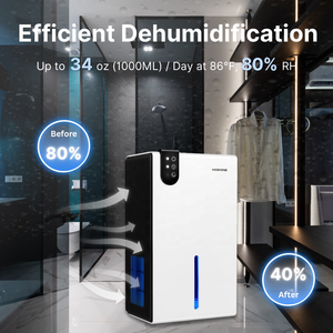 <span class=keywords><strong>Deshumidificador</strong></span> doméstico pequeño compacto portátil HASHONE, secador de <span class=keywords><strong>deshumidificador</strong></span> inteligente eléctrico de 1000ml/D con tanque de agua extraíble para el hogar - Product Image 3