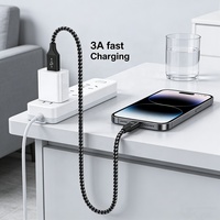 Kabel Micro USB Fast Charger 30cm 1m 2m Transfer Data 480Mbps Berkualitas Tinggi Jalinan Nilon 3A Kabel Pengisi Daya Micro USB Produk Terbaru