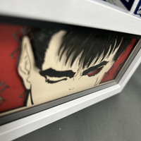 Pas cher personnalisé mono 3D photo hotbox papier découpé lightbox luces 3d led anime ombre lampe veilleuse