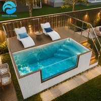 Piscine à contre-courant pour adultes, en acrylique et fibre de verre, 20ft 40ft, pour jardin extérieur