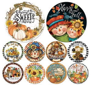 Putuo Decor-señal de pared de madera, accesorio <span class=keywords><strong>redondo</strong></span> de otoño, de bienvenida, para Festival de granja, 3 tamaños - Product Image 1