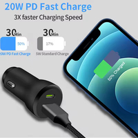 Chargeur de voiture électrique TKT 2026 PD, coque PC/ABS, charge rapide 38W Type-C & USB-A QC3.0, adaptateur de voyage pour téléphone portable et tablette