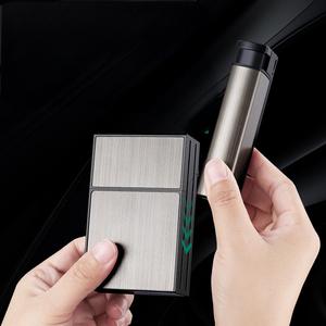 All-in-One Lighter <strong>Cigarette</strong> <strong>Holder</strong> 20 <strong>Stick</strong> Capacity Waterproof Crushproof Trendy Classic Design Portable Metal Engraved Logo - Product Image 3