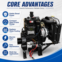 Moteur diesel à faible consommation de carburant, usage industriel, 30 kilowatts, 40 ch, modèle 2110, 2 cylindres, 4 temps, refroidi par eau, robuste