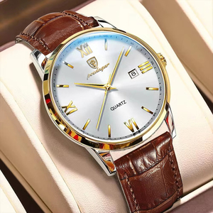 POEDAGAR 826 Luxury Business Wristwatch Luminous <b>Waterproof</b> Date Leather <b>Men's</b> <b>Watch</b> Fashion Quartz <b>Watches</b> For <b>Men</b> Reloj Hombre - Product Image 5