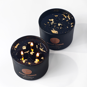 Bougie parfumée de luxe avec logo personnalisé, bougies parfumées en cire de soja, pot <span class=keywords><strong>noir</strong></span> givré, bougie parfumée - Product Image 6