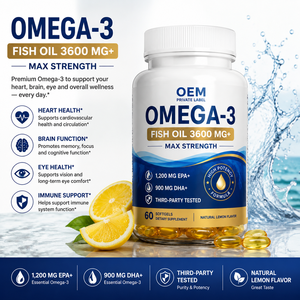 Capsule di Olio di Pesce Omega <span class=keywords><strong>3</strong></span> ad Alta Potenza, Integratore EPA DHA per Supporto Nutrizionale Quotidiano - Product Image 2