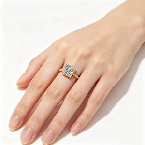Cincin Moissanite Potongan Princess 1.2CT Perak Sterling S925 Bersertifikat GRA, Warna D, Grosir, Custom, untuk Pertunangan & Pernikahan Wanita - Product Image 5