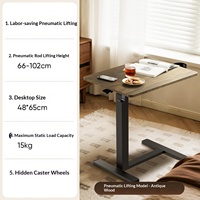 Table d'appoint relevable à angle réglable, table pneumatique, petite table à thé, bureau pour ordinateur portable en bois