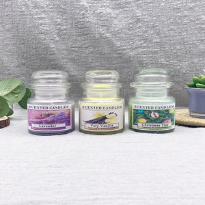 Venta al por mayor LD08T <span class=keywords><strong>precio</strong></span> barato de gama alta Multi tamaño <span class=keywords><strong>Yankee</strong></span> estilo botella con tapa de vidrio velas perfumadas para la decoración del hogar y regalo - Product Image 2