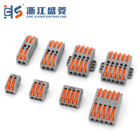 CZLS -222 Blocs de bornes de connexion de fils lumineux à LED à 4 pôles de type ressort 2 en 2 32A 20-8 AWG Connexion à vis Utilisation industrielle