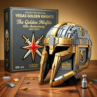 Édition de collection : Ensemble de briques de construction Casque de Chevalier Doré, 800+ pièces, Modèle de construction MOC sur le thème du sport pour les fans