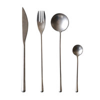 Ensemble de couverts en acier inoxydable 304 de style simple, cuillère, fourchette, couteau de luxe, argenterie pour café, hôtel, restauration occidentale